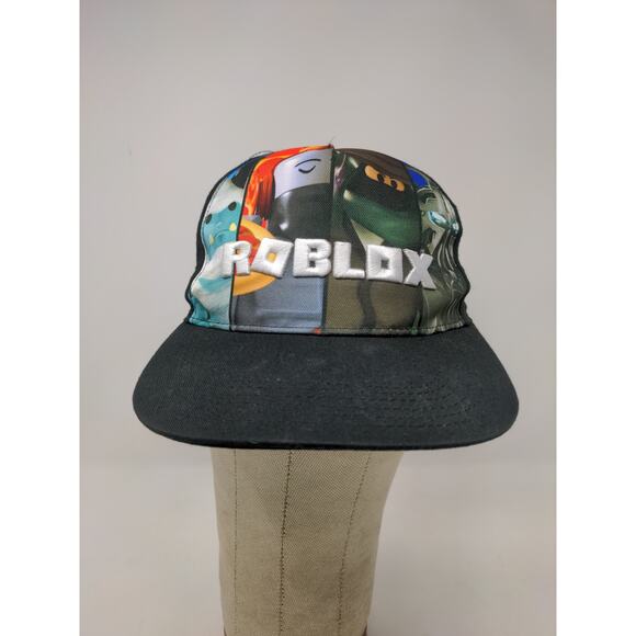 Youth Roblox Snapback Hat One Size Black Embroidered Spell Out - Picture 2 of 10